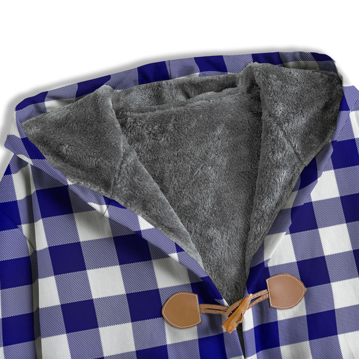 Buffalo Check White And Navy Print Men's Windbreaker Jacket-grizzshop