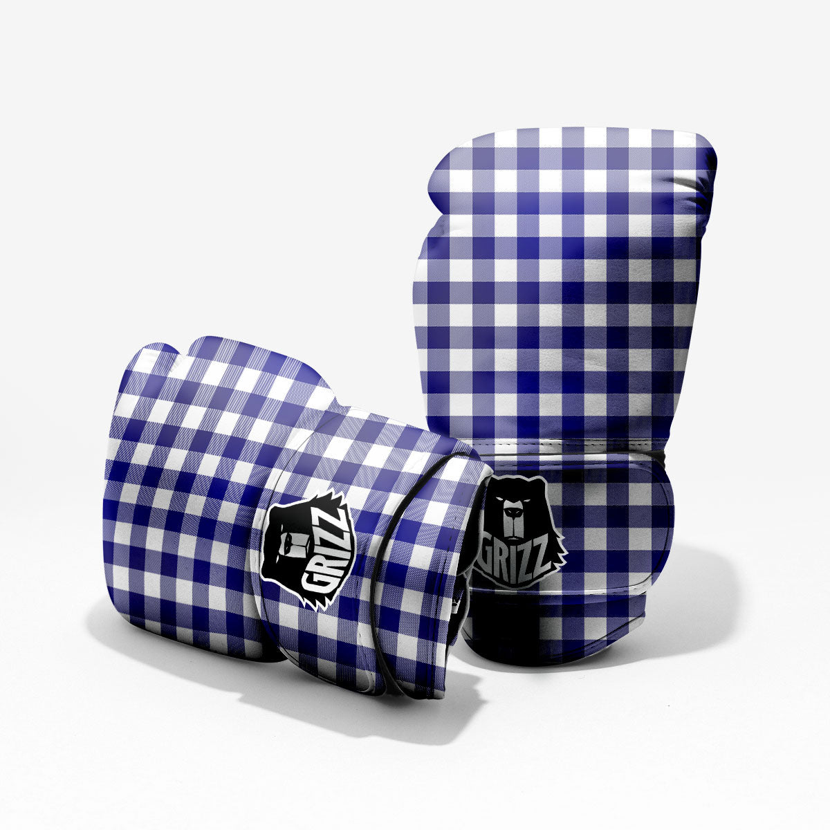 Buffalo Check White And Navy Print Pro Boxing Glove