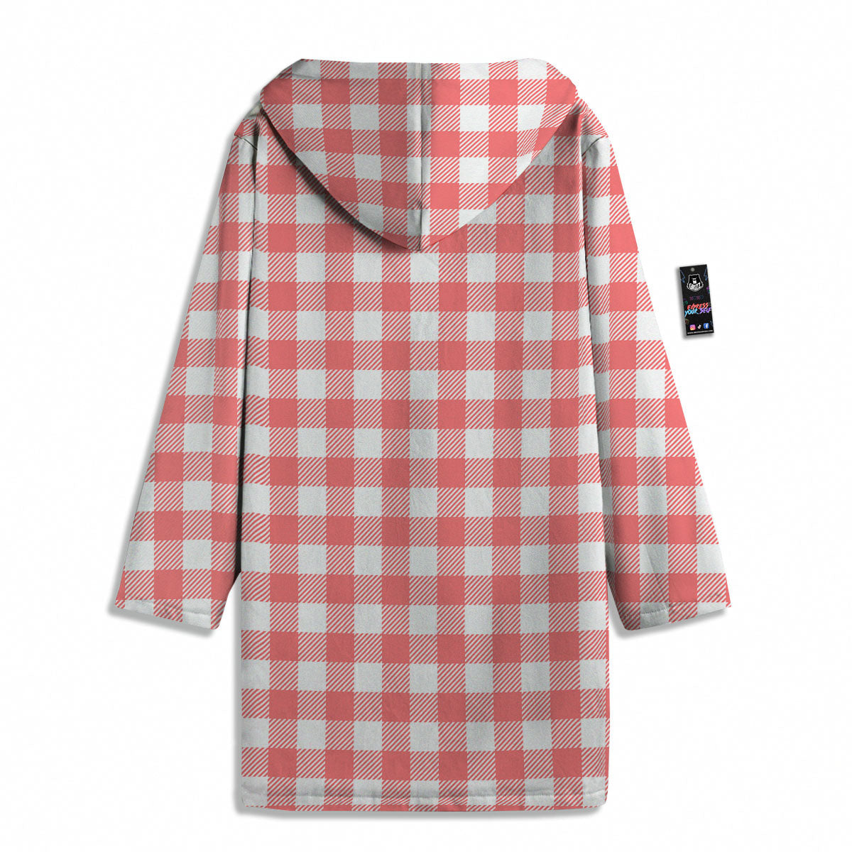 Buffalo Check White And Pink Print Men's Windbreaker Jacket-grizzshop