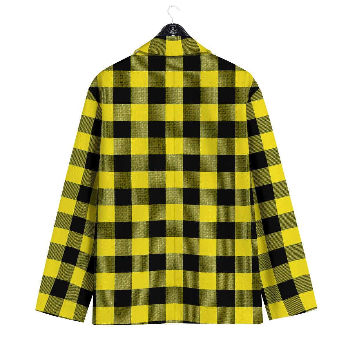 Buffalo Check Yellow And Black Print Pattern Men's Sport Coat-grizzshop