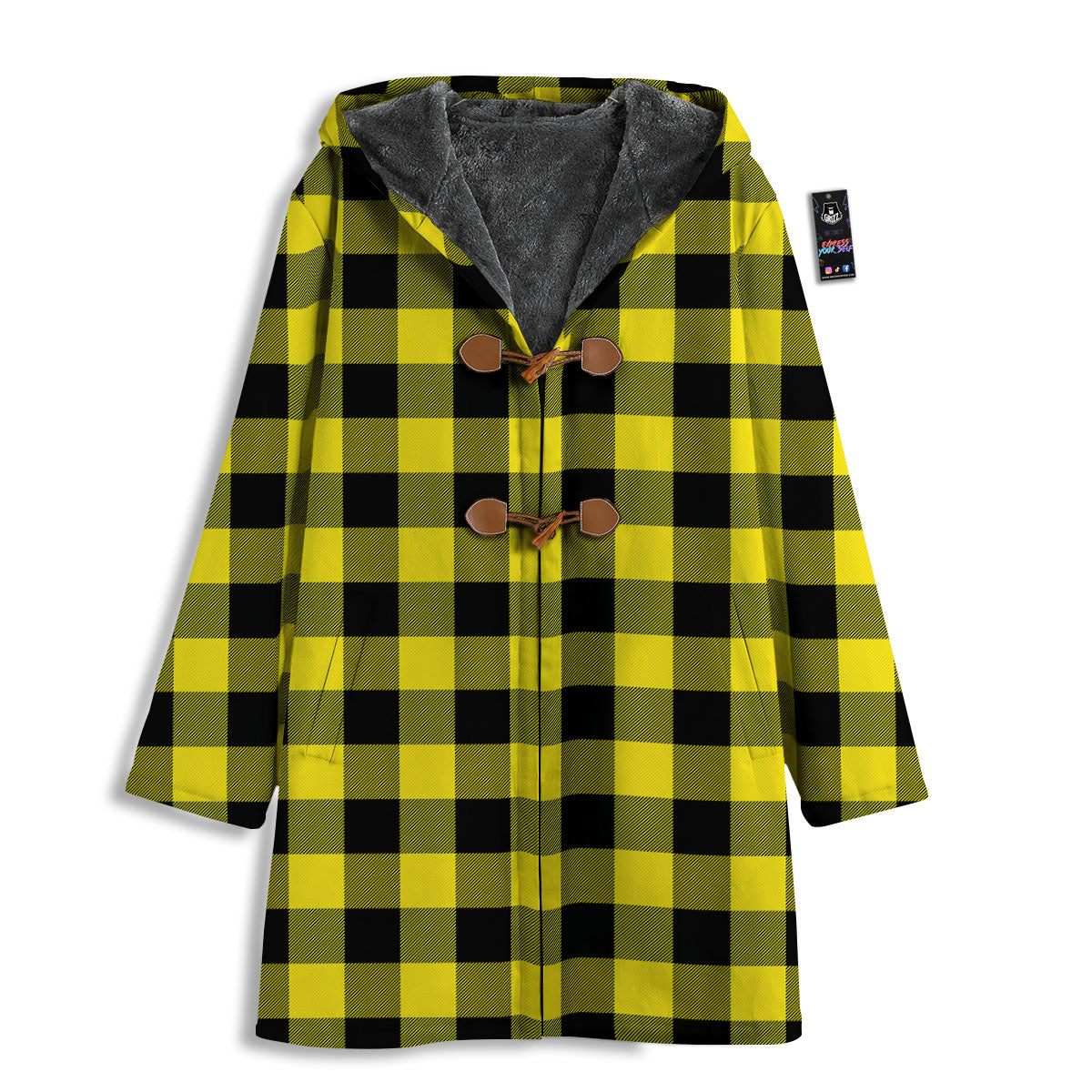 Buffalo Check Yellow And Black Print Pattern Men's Windbreaker Jacket-grizzshop