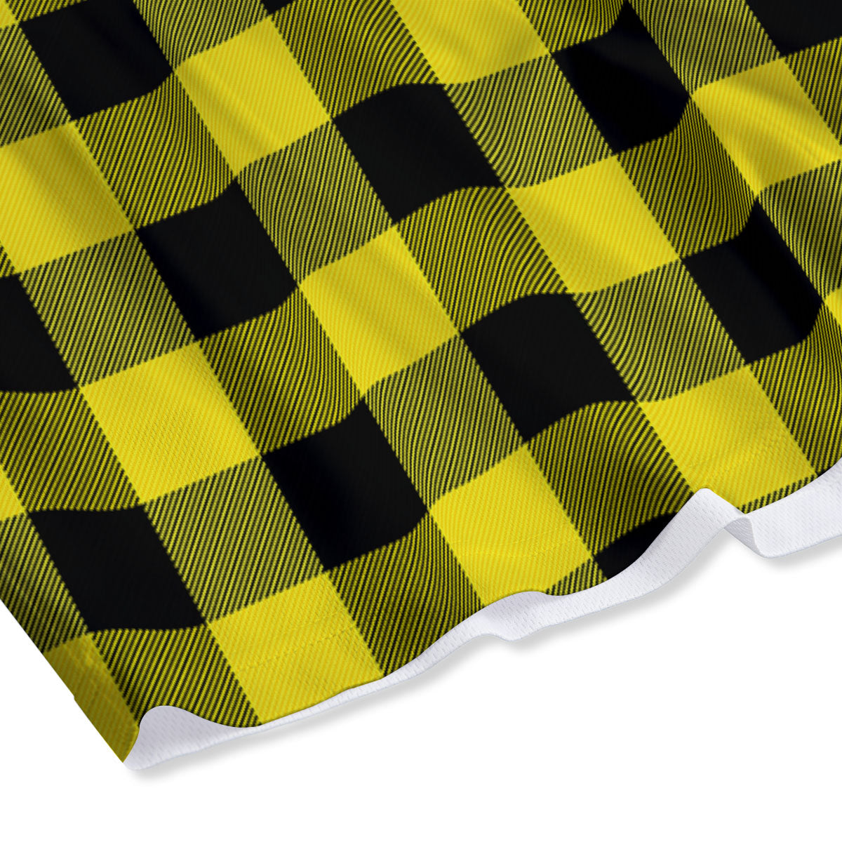 Buffalo Check Yellow And Black Print Pattern Mesh Shorts