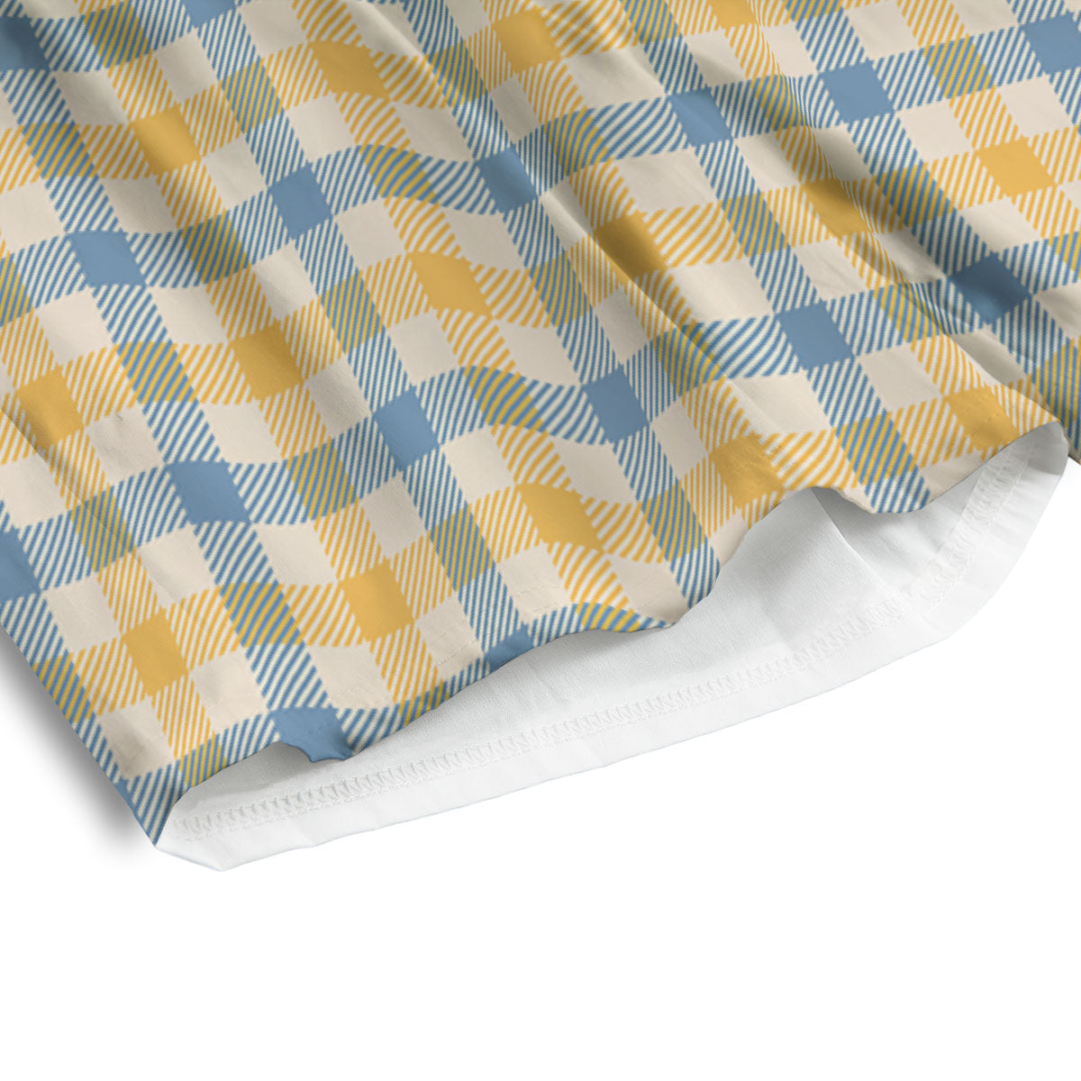 Buffalo Check Yellow And Blue Print Men's Athletic Shorts
