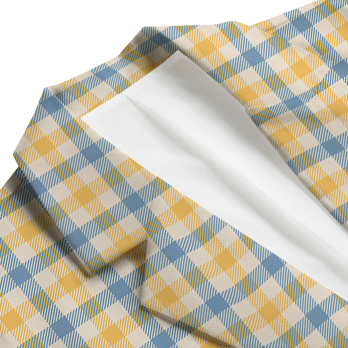 Buffalo Check Yellow And Blue Print Men's Blazer-grizzshop