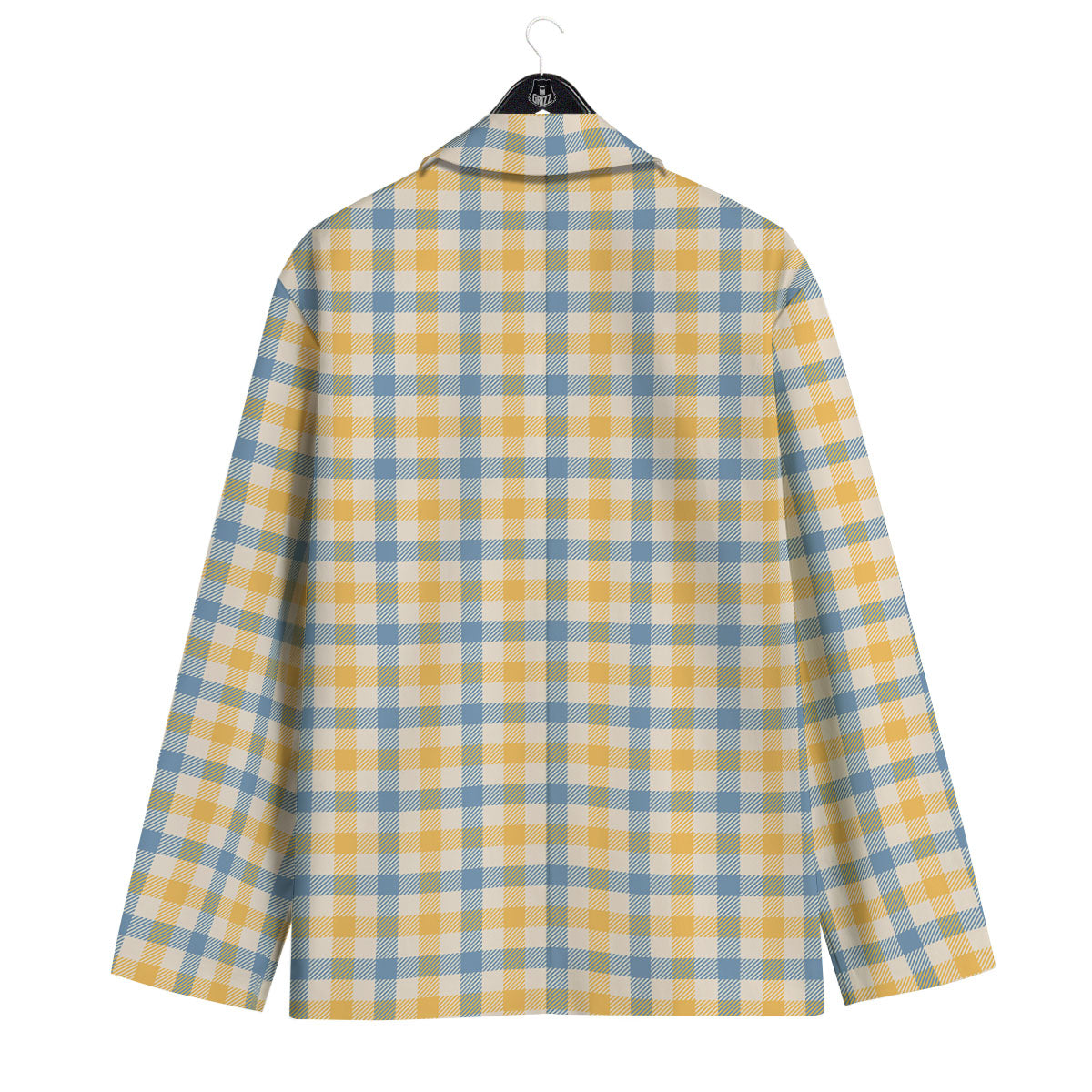 Buffalo Check Yellow And Blue Print Men's Sport Coat-grizzshop