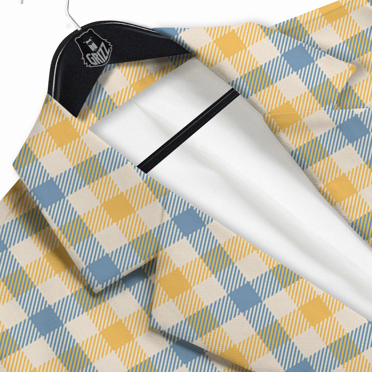 Buffalo Check Yellow And Blue Print Men's Sport Coat-grizzshop