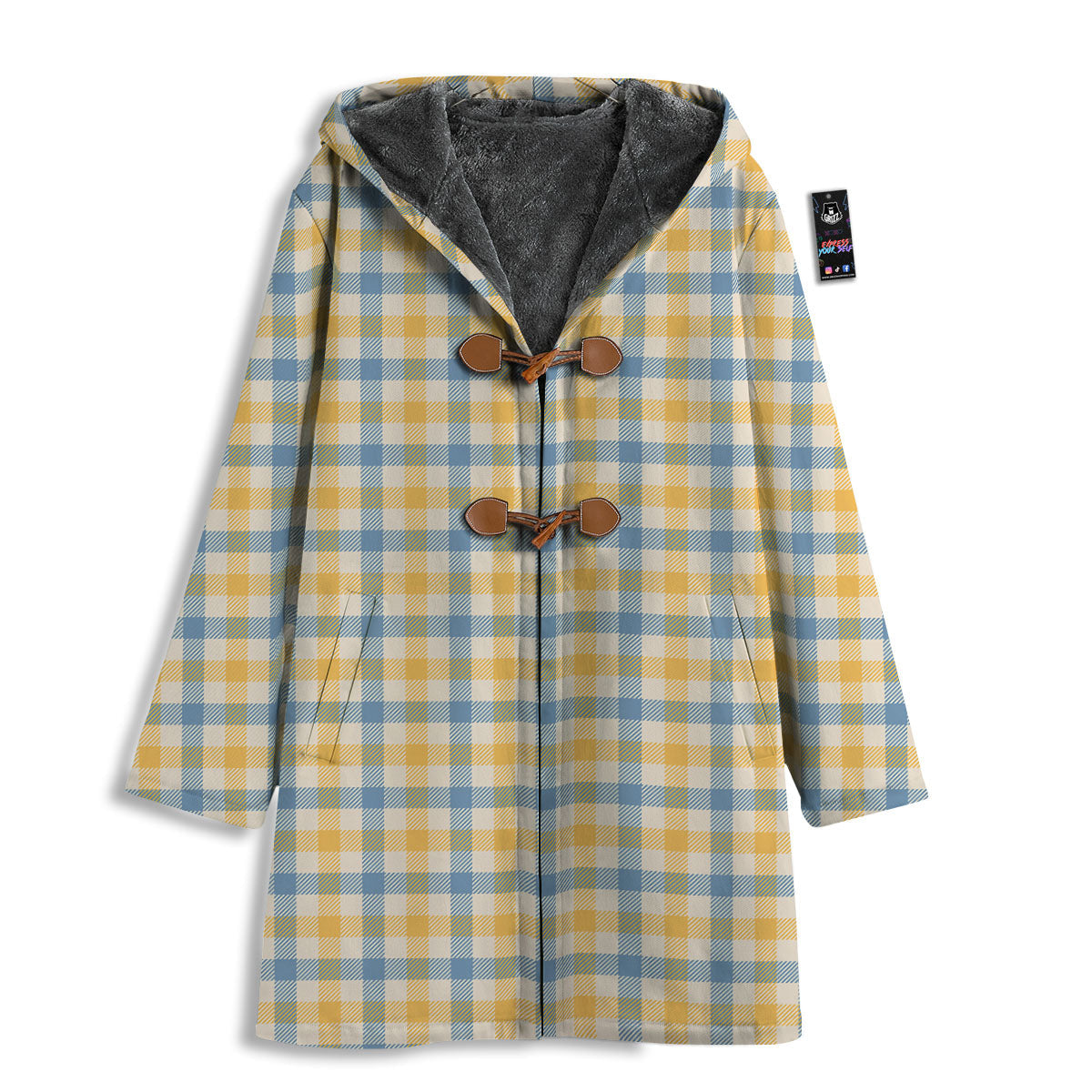 Buffalo Check Yellow And Blue Print Men's Windbreaker Jacket-grizzshop