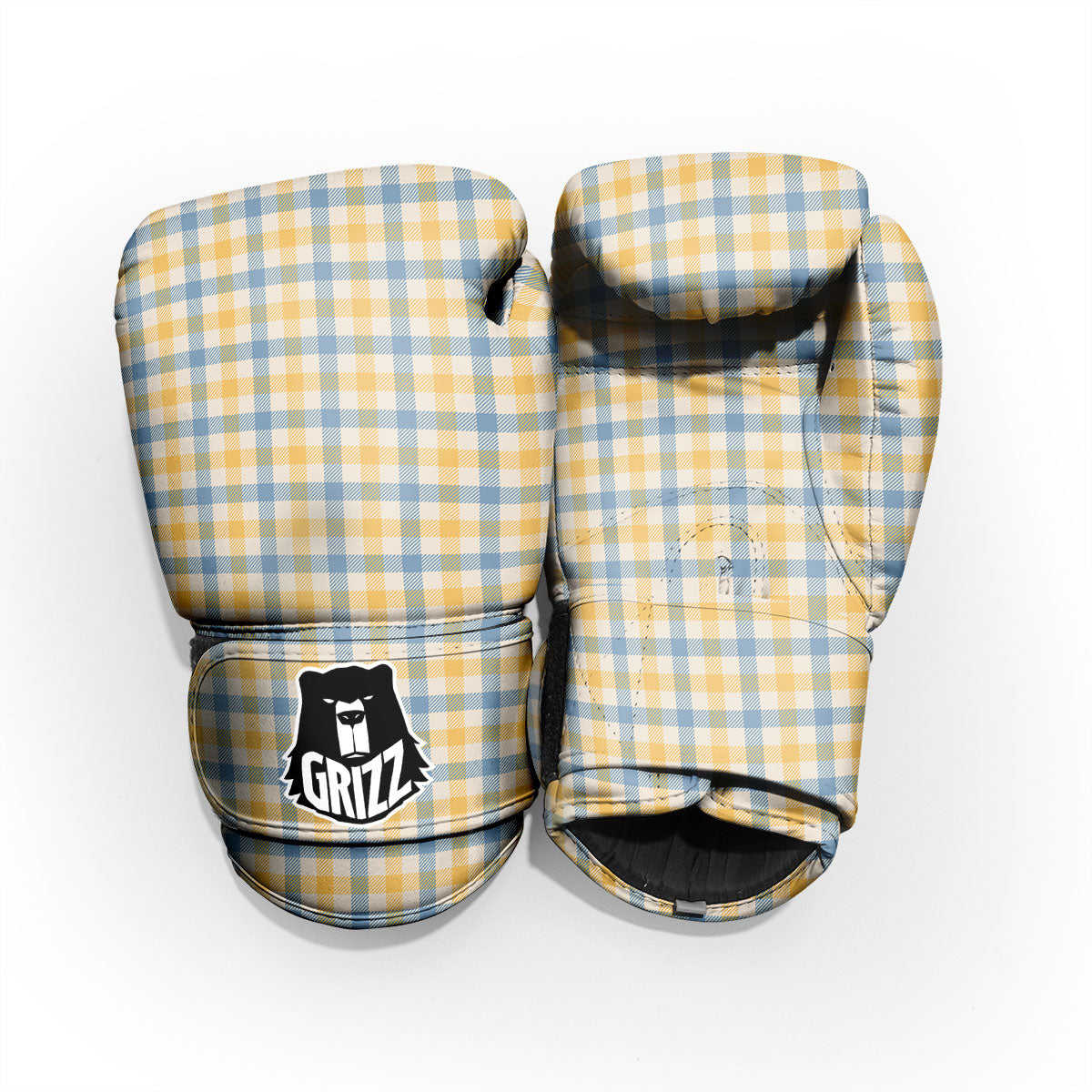 Buffalo Check Yellow And Blue Print Pro Boxing Glove