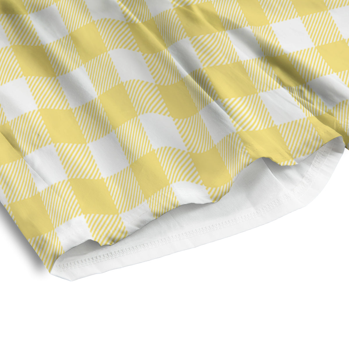 Buffalo Check Yellow And White Print Men's Athletic Shorts
