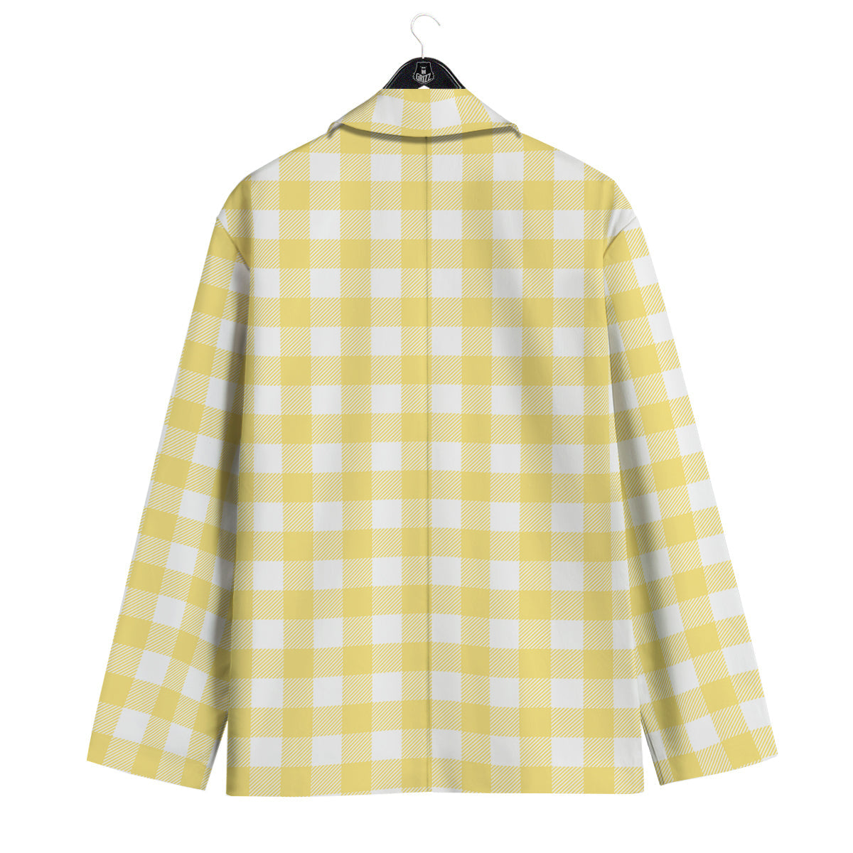 Buffalo Check Yellow And White Print Men's Sport Coat-grizzshop