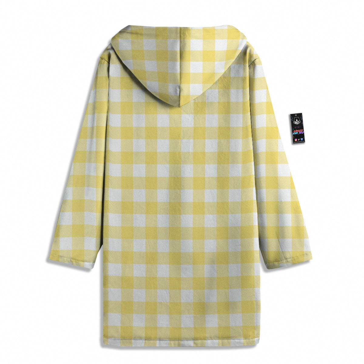 Buffalo Check Yellow And White Print Men's Windbreaker Jacket-grizzshop