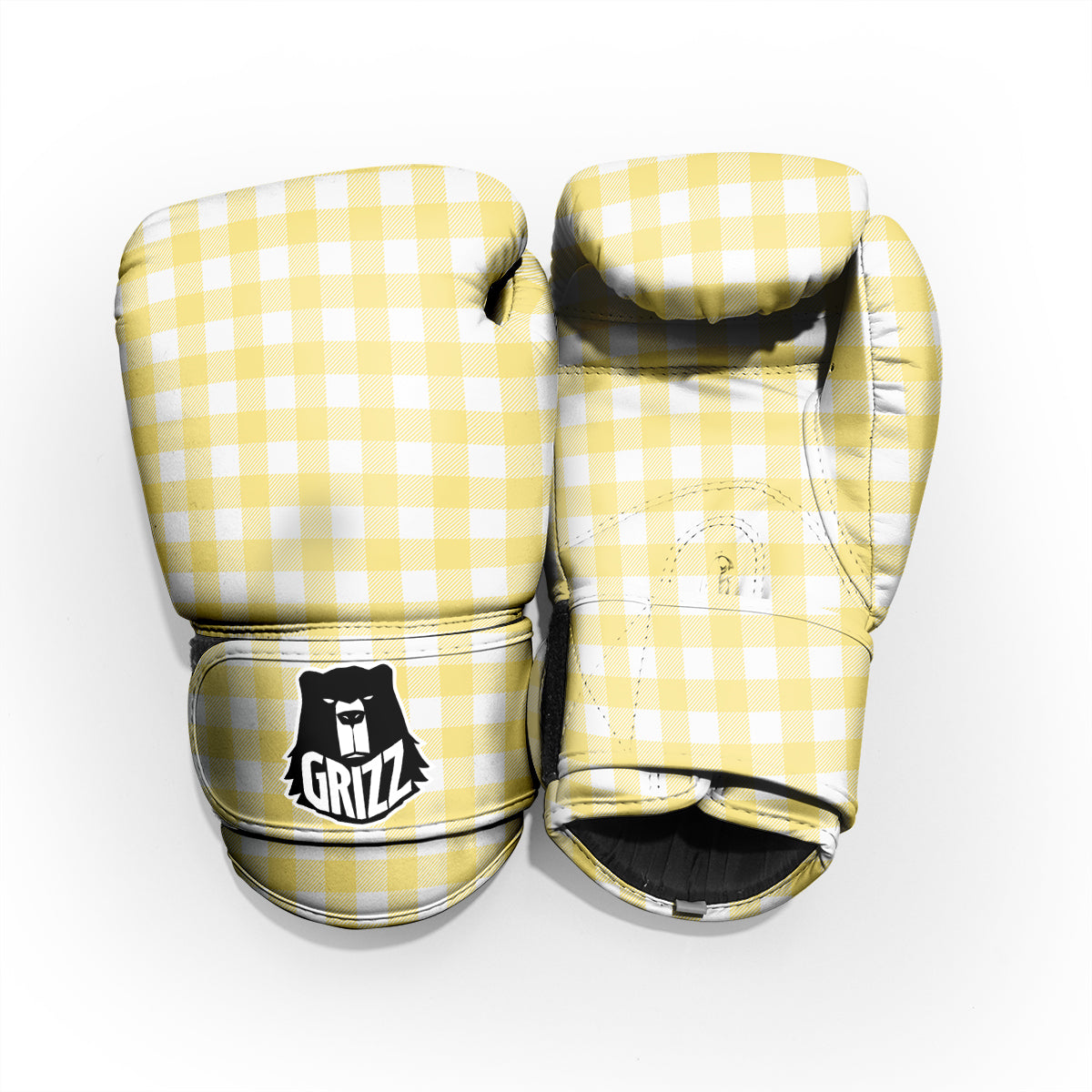 Buffalo Check Yellow And White Print Pro Boxing Glove