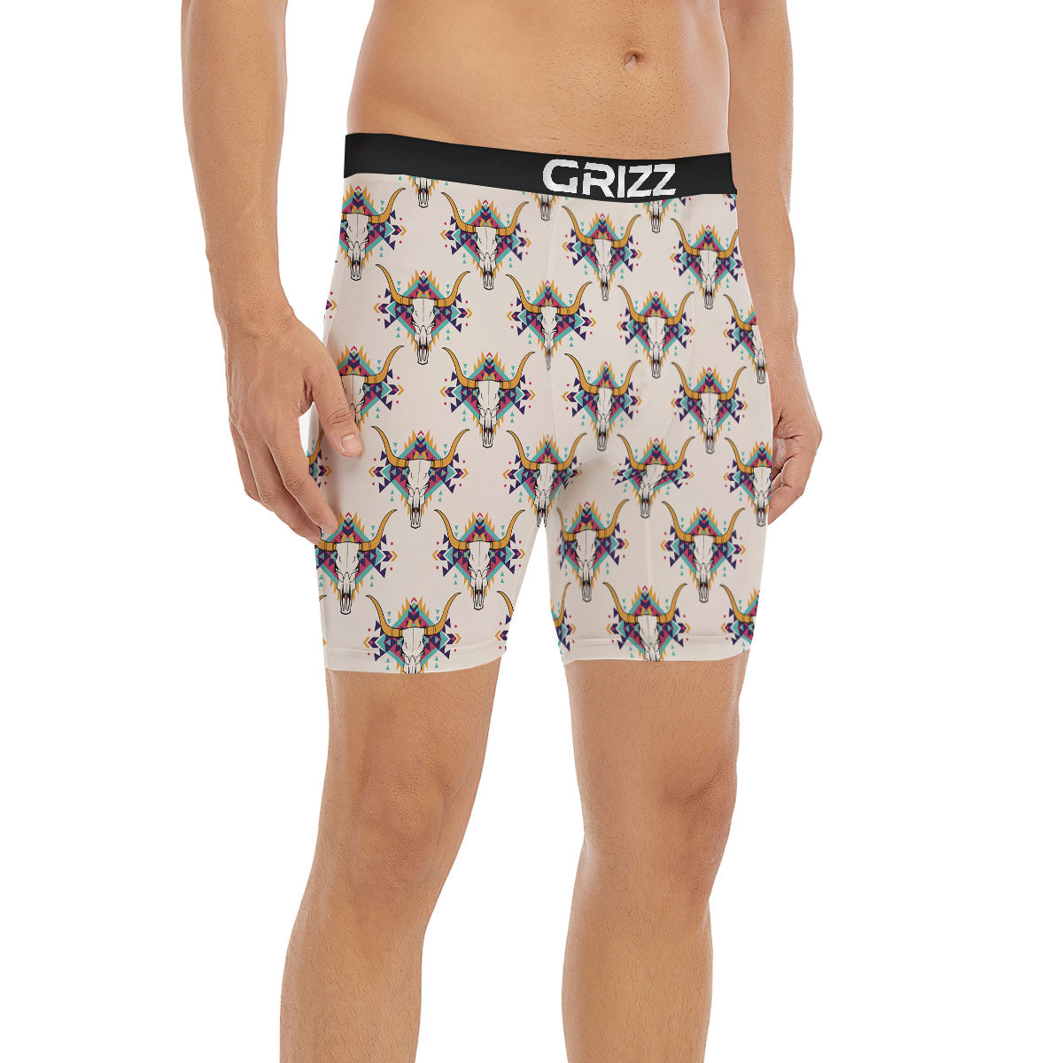 Buffalo Native Print Pattern Boxer Briefs-grizzshop
