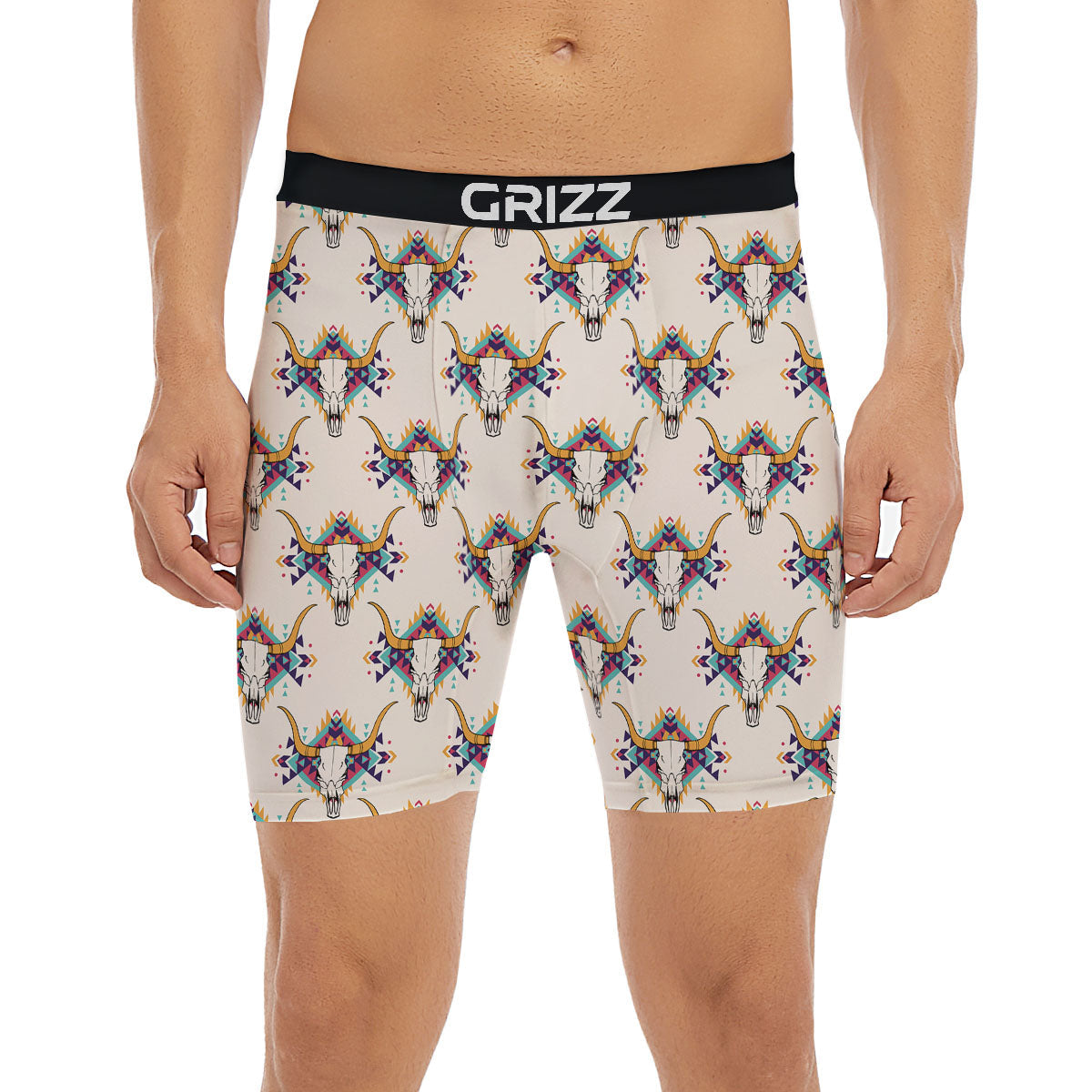 Buffalo Native Print Pattern Boxer Briefs-grizzshop