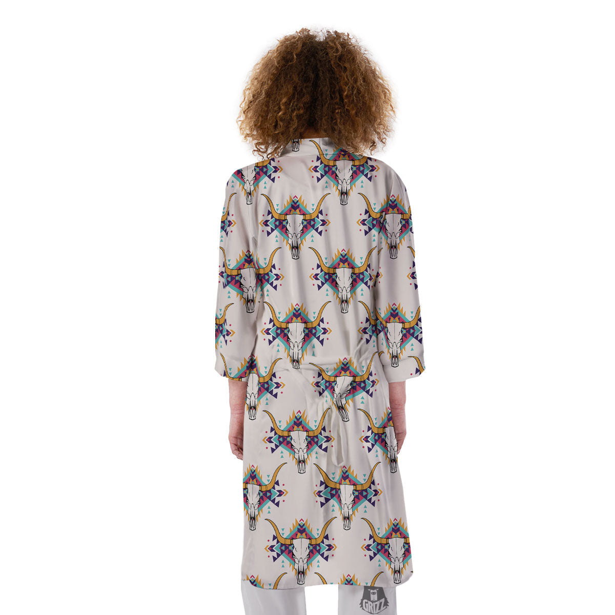 Buffalo Native Print Pattern Kimono-grizzshop