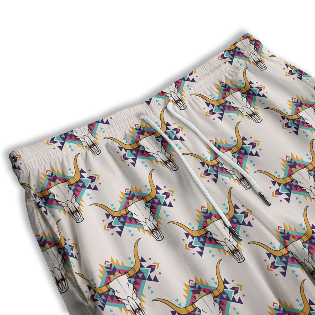 Buffalo Native Print Pattern Men's Athletic Shorts-grizzshop