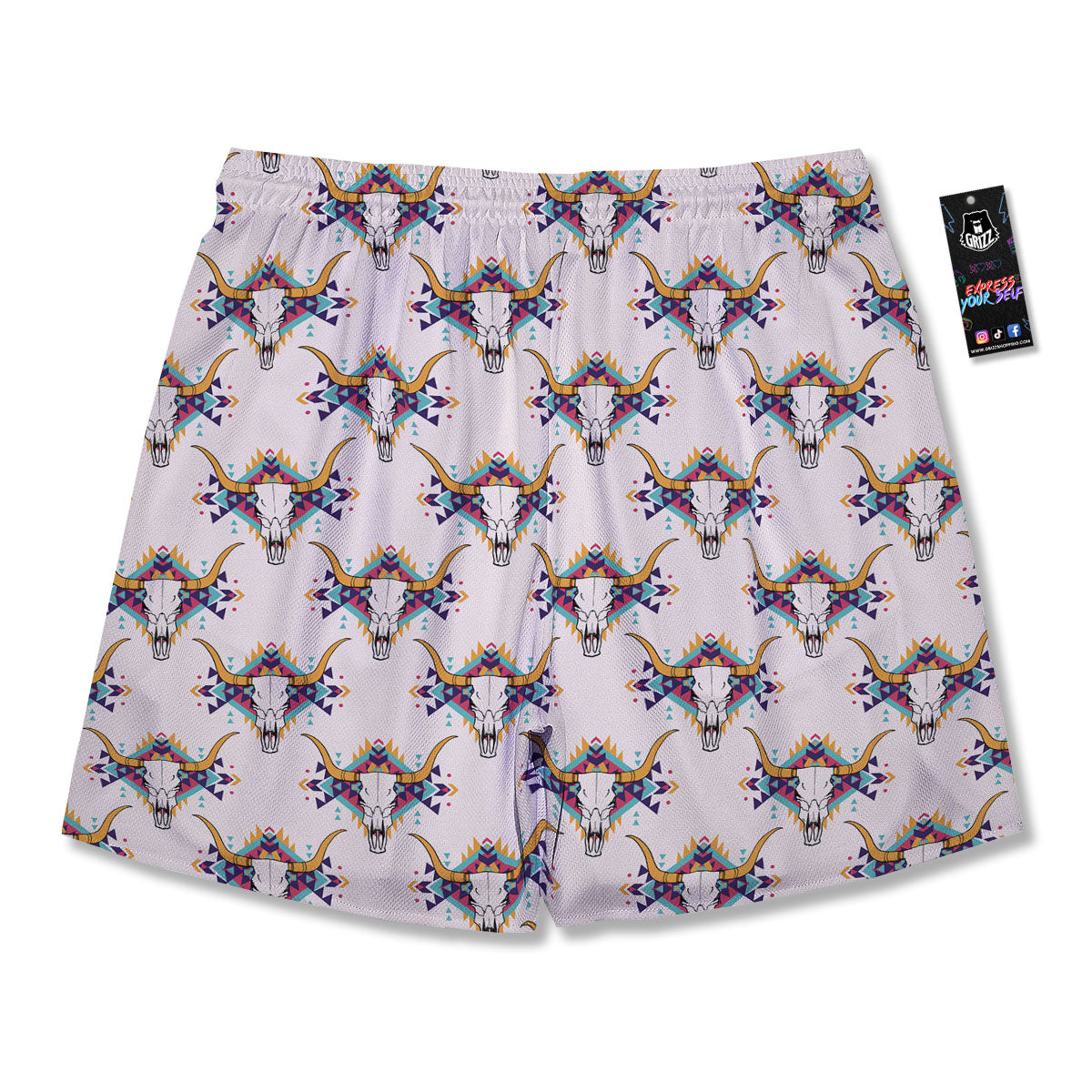 Buffalo Native Print Pattern Men's Running Shorts-grizzshop