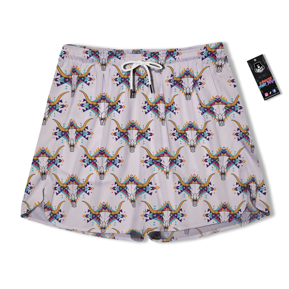 Buffalo Native Print Pattern Men's Running Shorts-grizzshop
