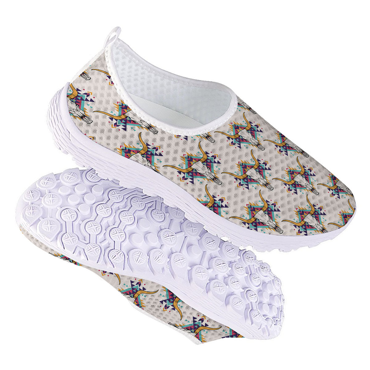Buffalo Native Print Pattern Nurse Shoes-grizzshop
