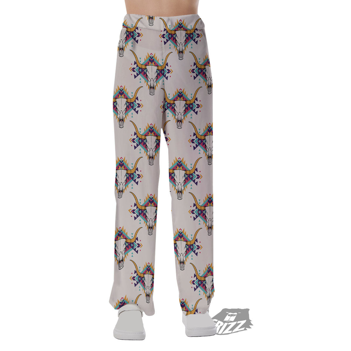 Buffalo Native Print Pattern Pajama Pants-grizzshop