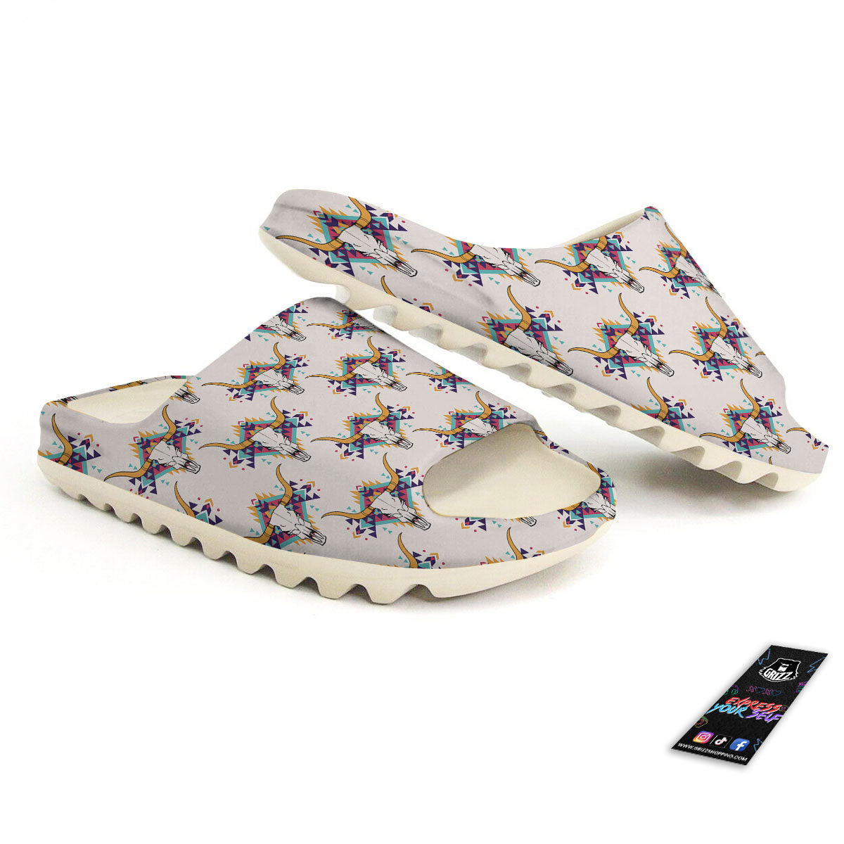 Buffalo Native Print Pattern Sandals-grizzshop