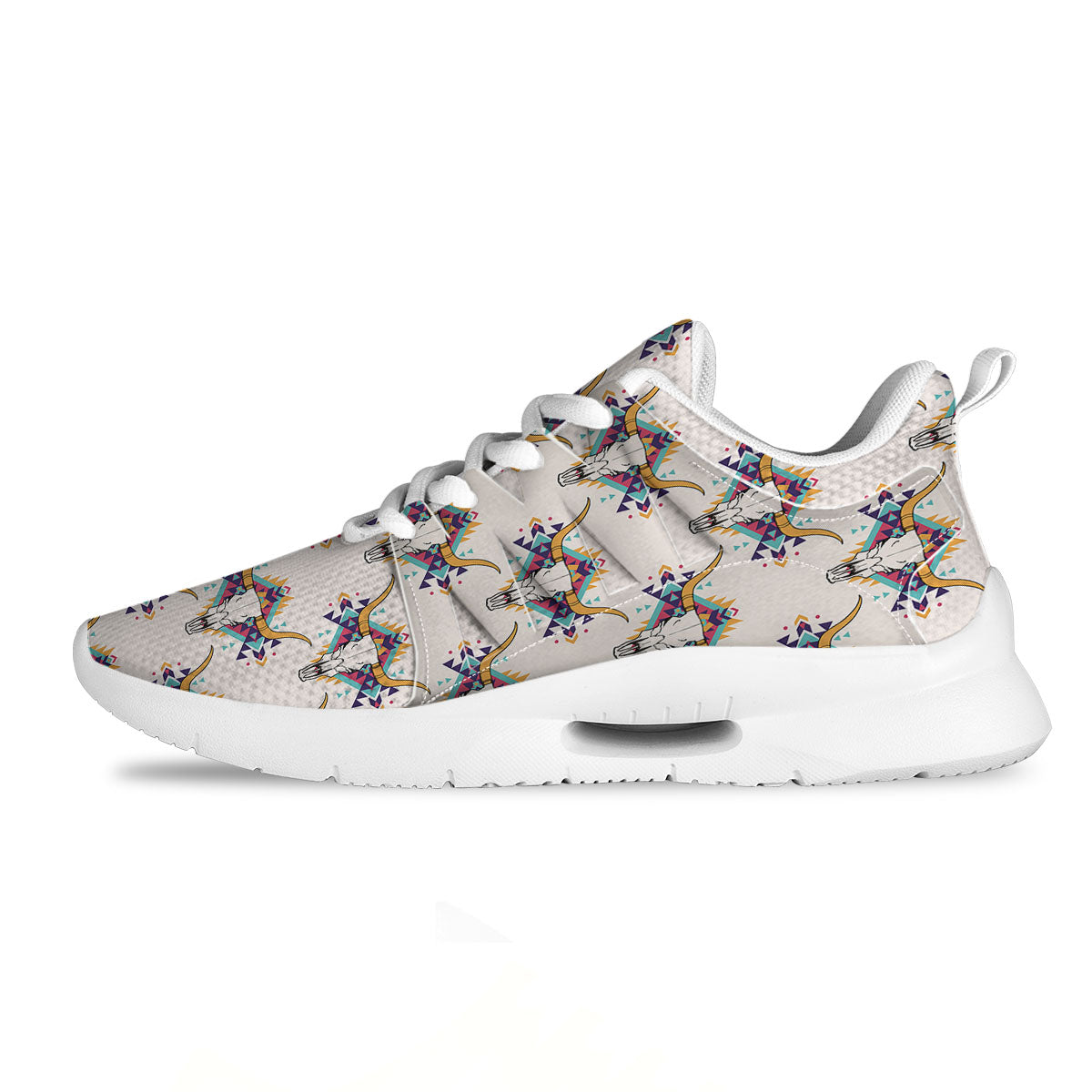 Buffalo Native Print Pattern Tennis Shoes-grizzshop