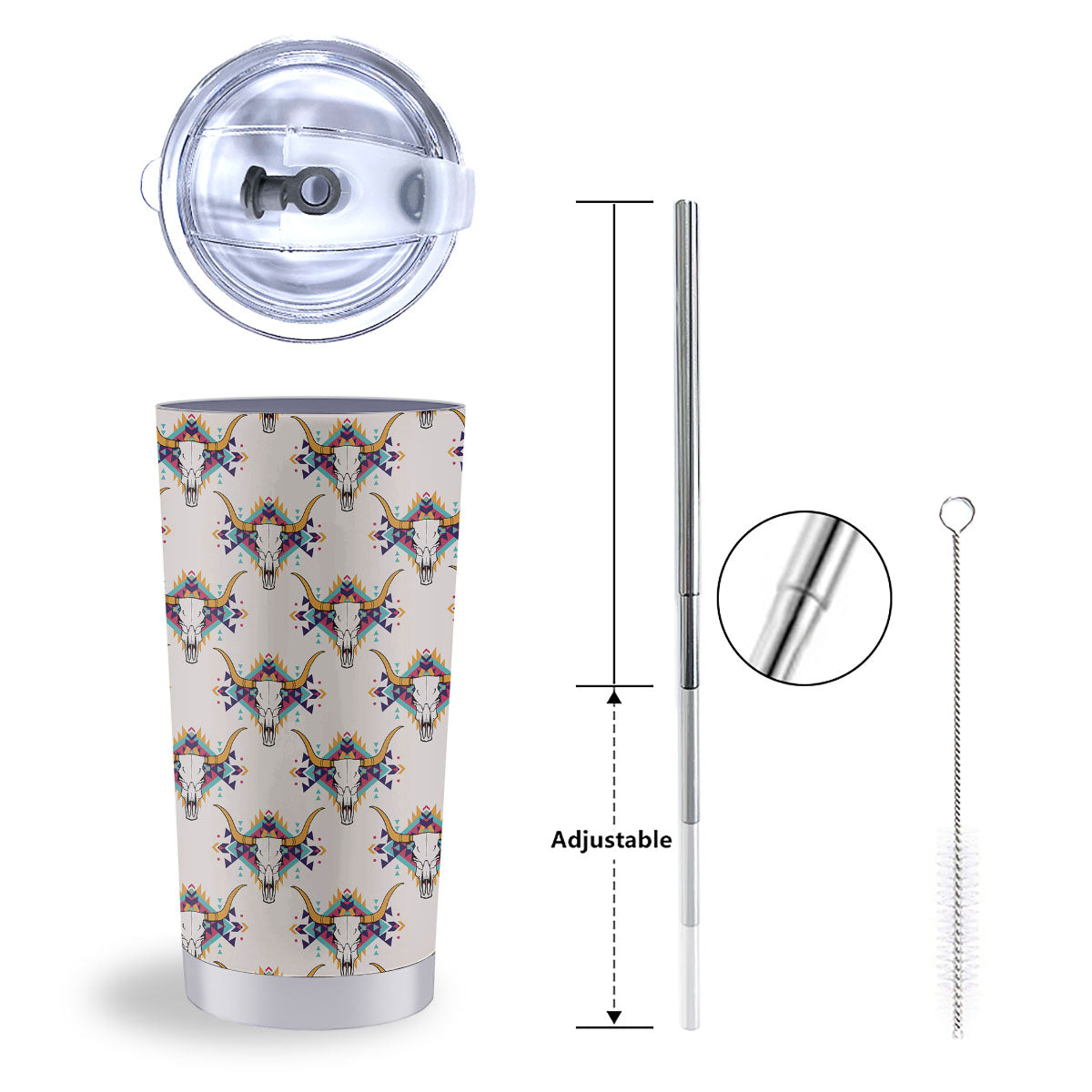 Buffalo Native Print Pattern Tumbler-grizzshop
