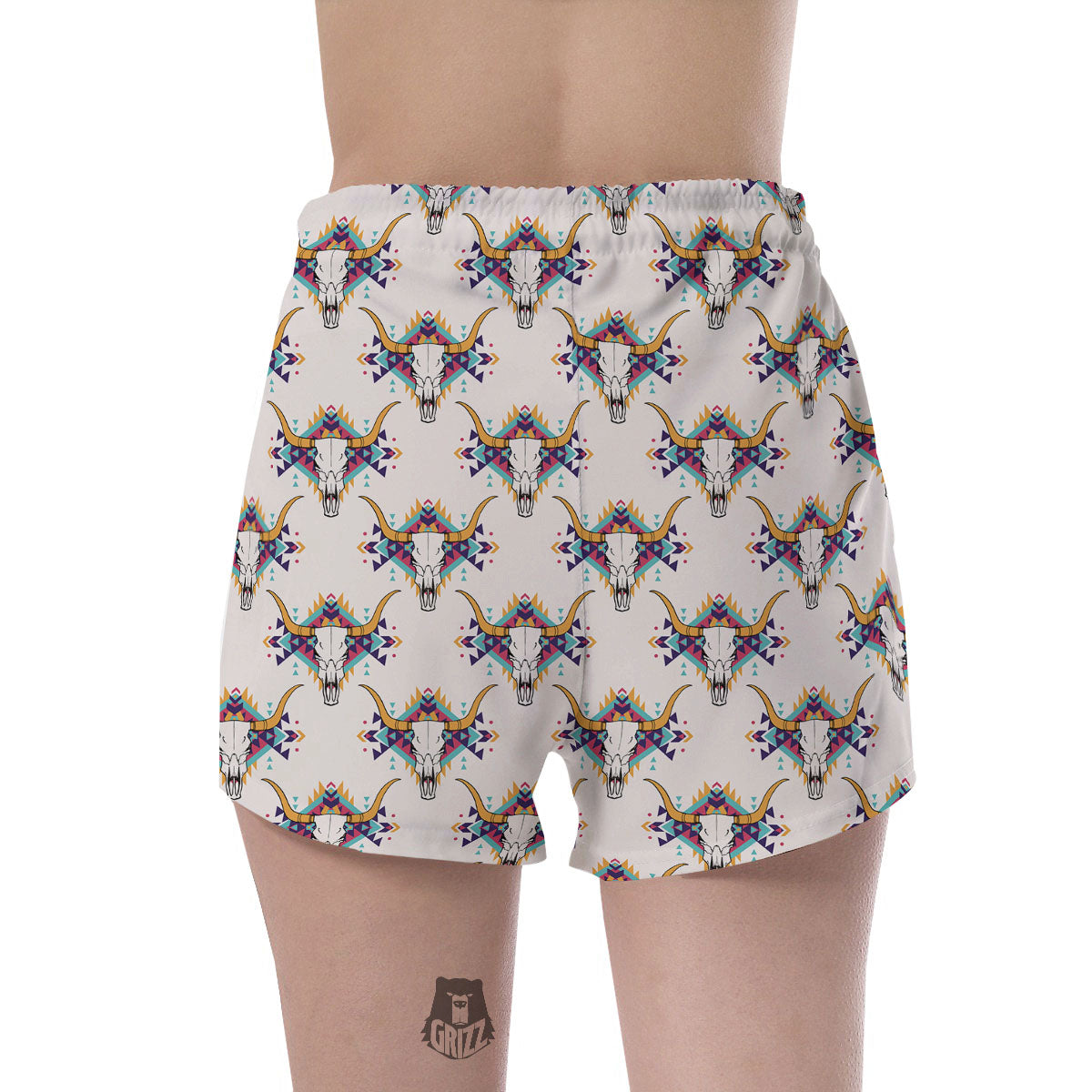 Buffalo Native Print Pattern Women's Shorts-grizzshop