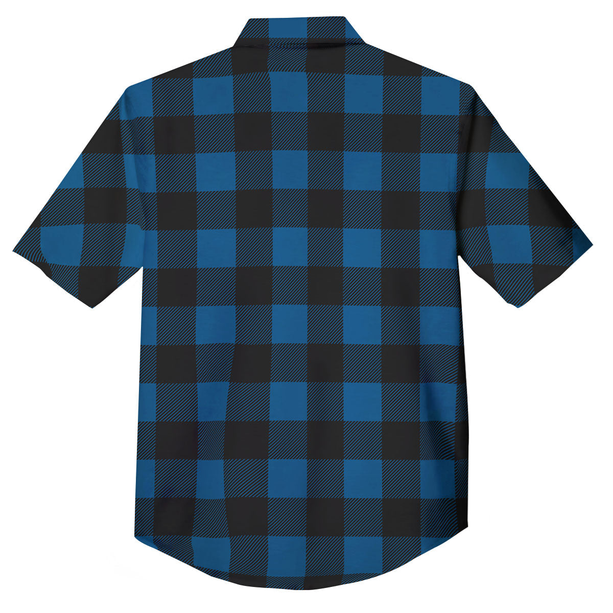 Buffalo Plaid Black And Blue Print Button Up Shirt-grizzshop