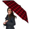 Buffalo Plaid Black And Red Print Umbrella-grizzshop