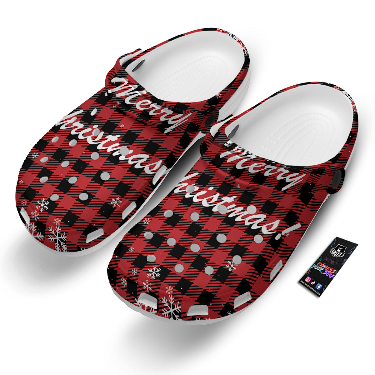 Buffalo Plaid Christmas Print Clog-grizzshop