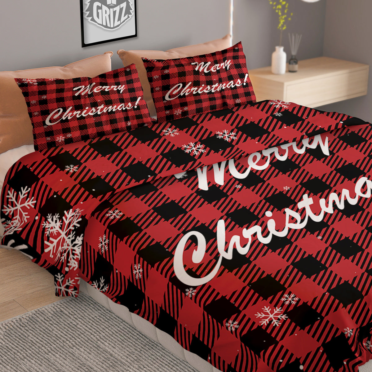 Cannabis Leaf Black And Green Print Duvet Cover Bedding Set