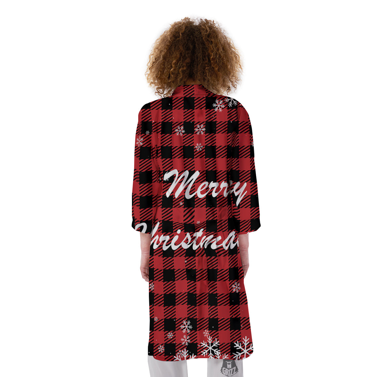 Buffalo Plaid Christmas Print Kimono-grizzshop