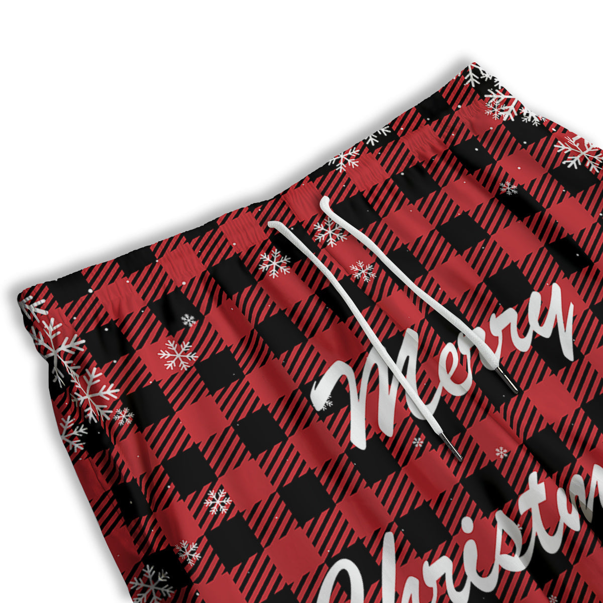 Buffalo Plaid Christmas Print Men's Athletic Shorts