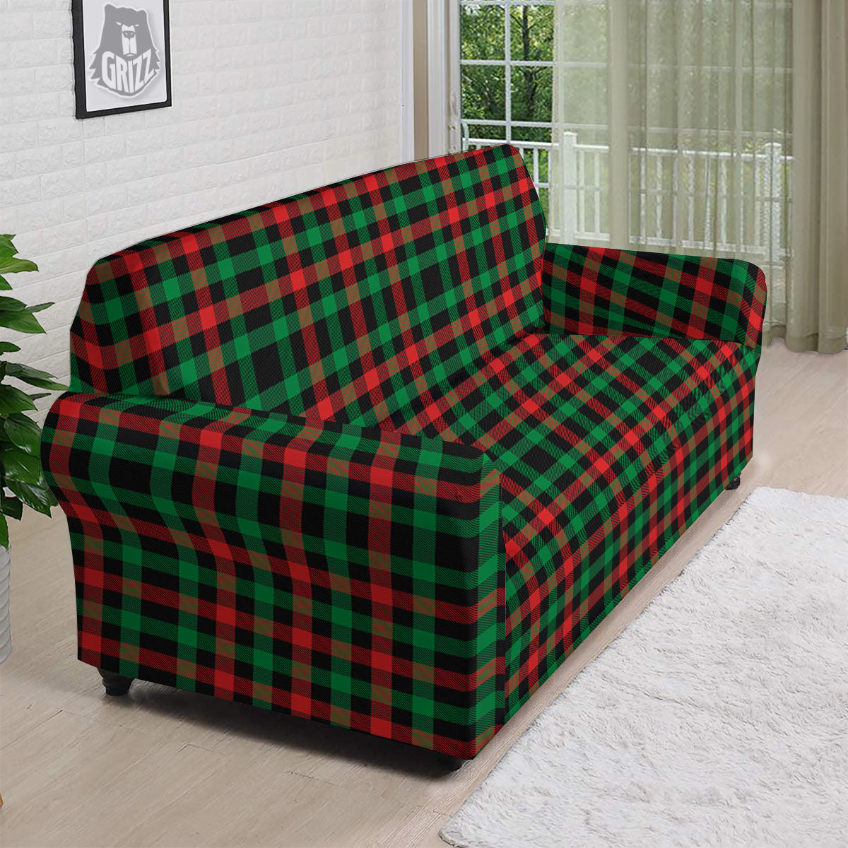 Black And Red Plaid Tartan Sofa Cover – Grizzshopping