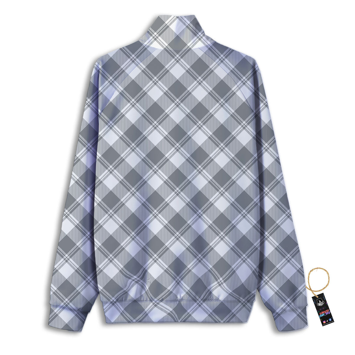 Buffalo Plaid Grey Print Pattern Track Jacket-grizzshop