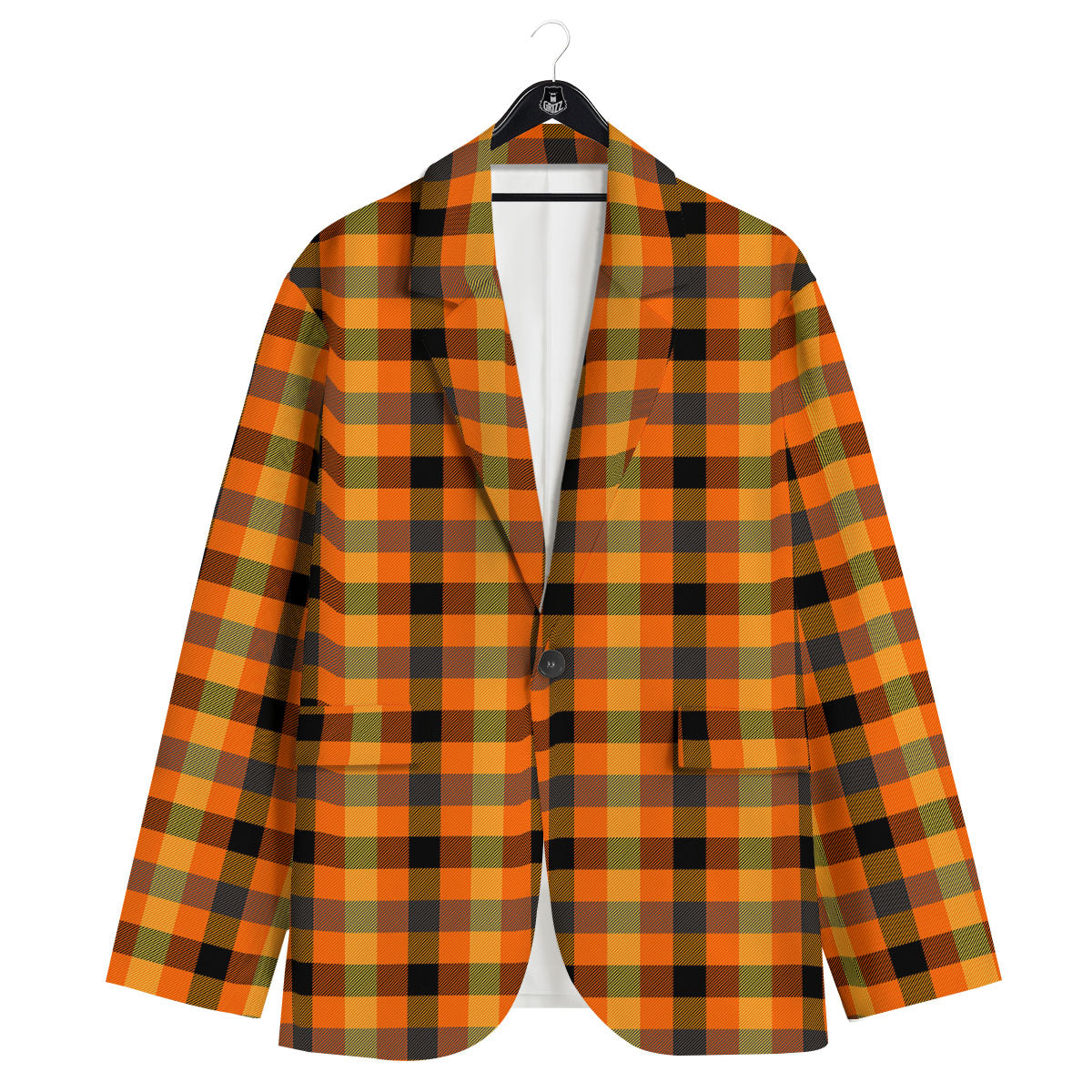 Buffalo Plaid Halloween Print Men's Sport Coat-grizzshop