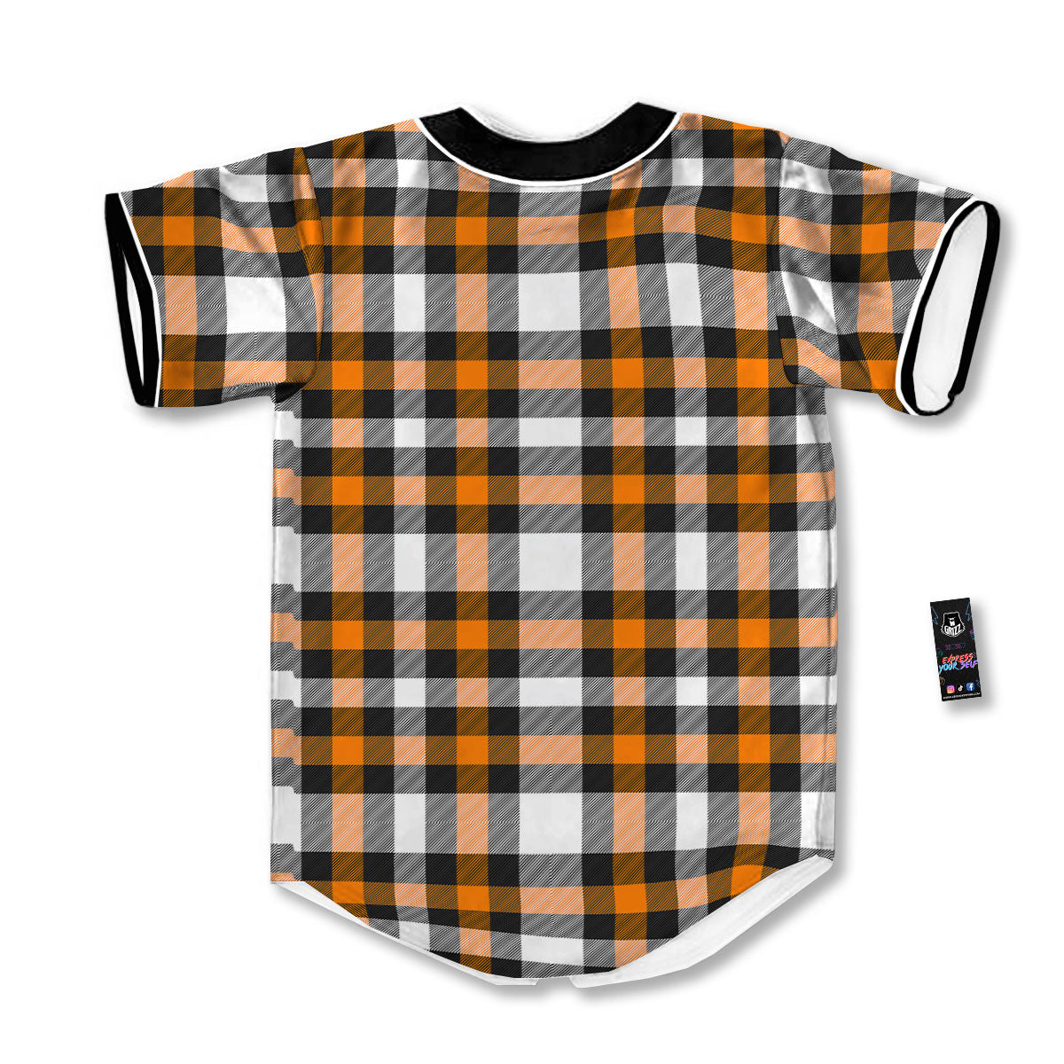 Buffalo Plaid Halloween Print Pattern Baseball Jersey-grizzshop