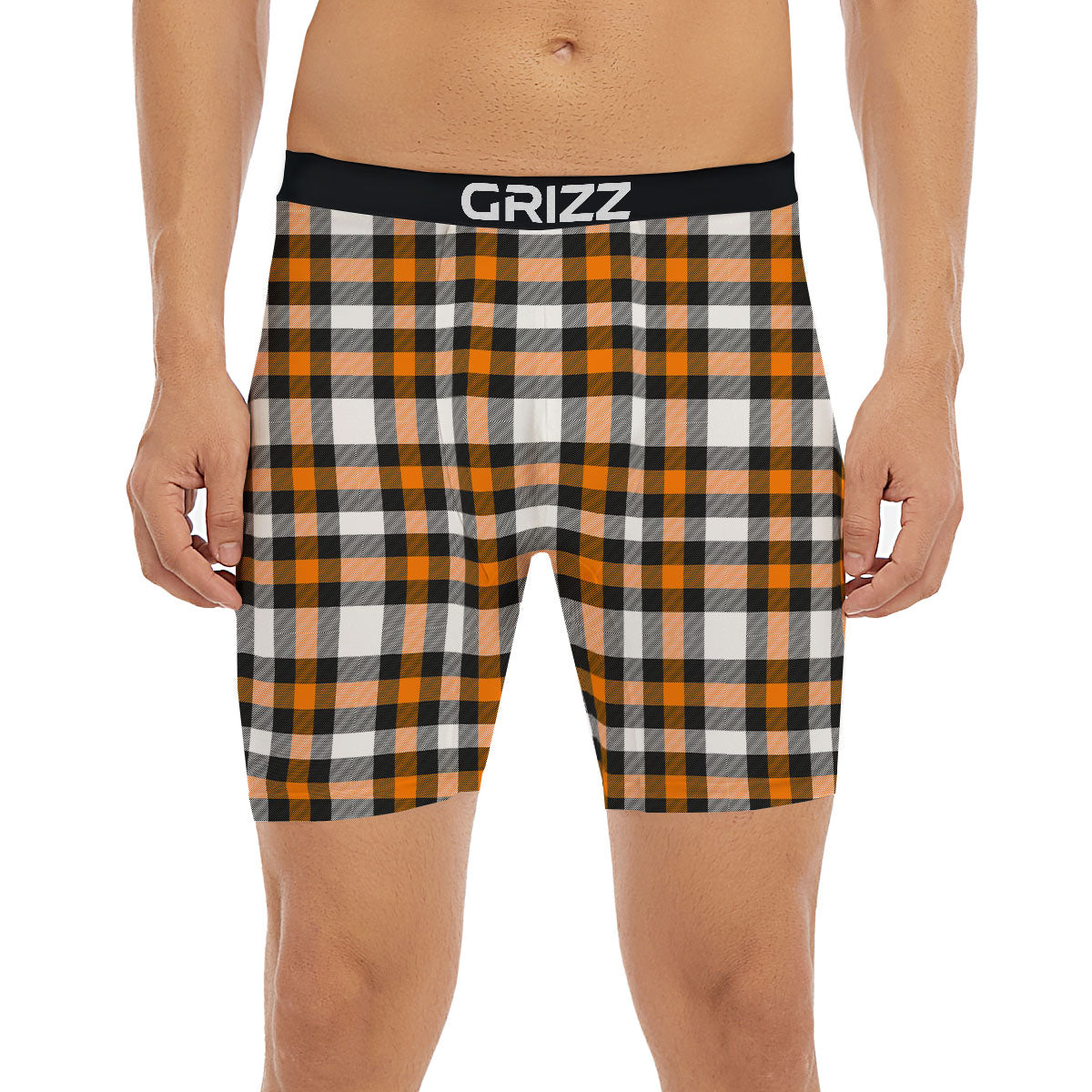Buffalo Plaid Halloween Print Pattern Boxer Briefs-grizzshop