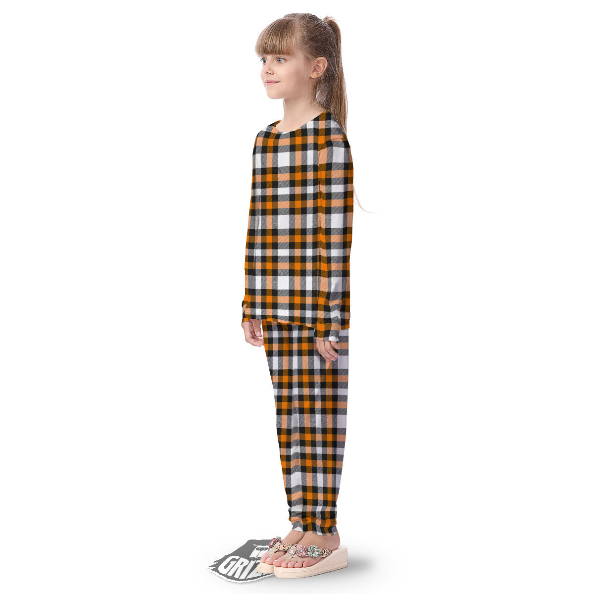 Buffalo Plaid Halloween Print Pattern Kid's Pajamas-grizzshop