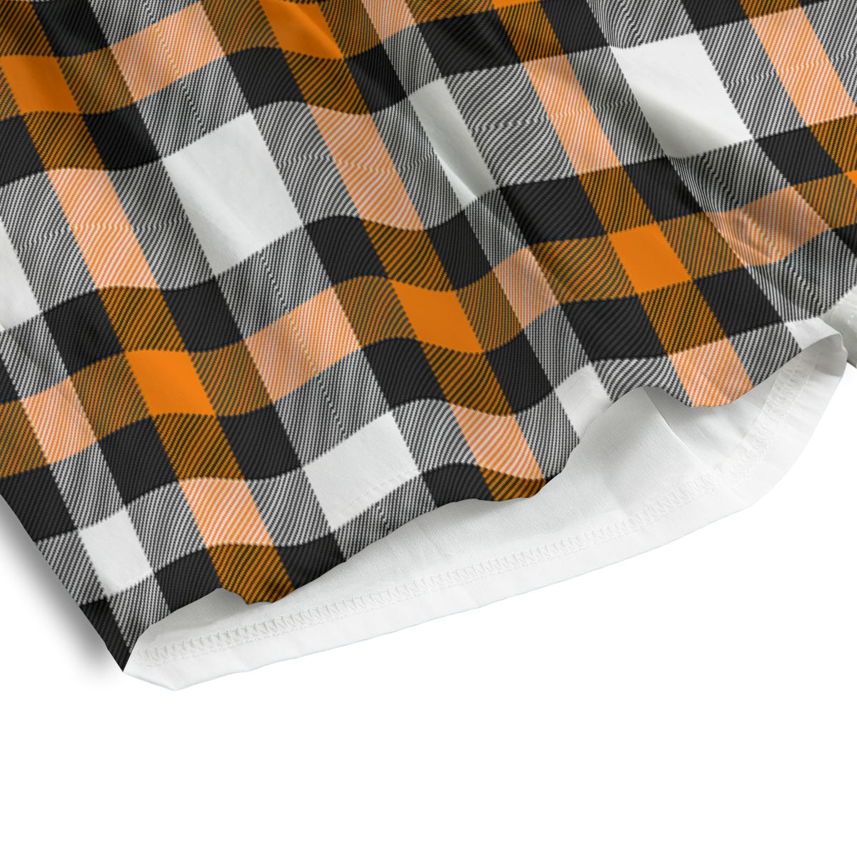 Buffalo Check Black And Orange Print Pattern Men's Athletic Shorts