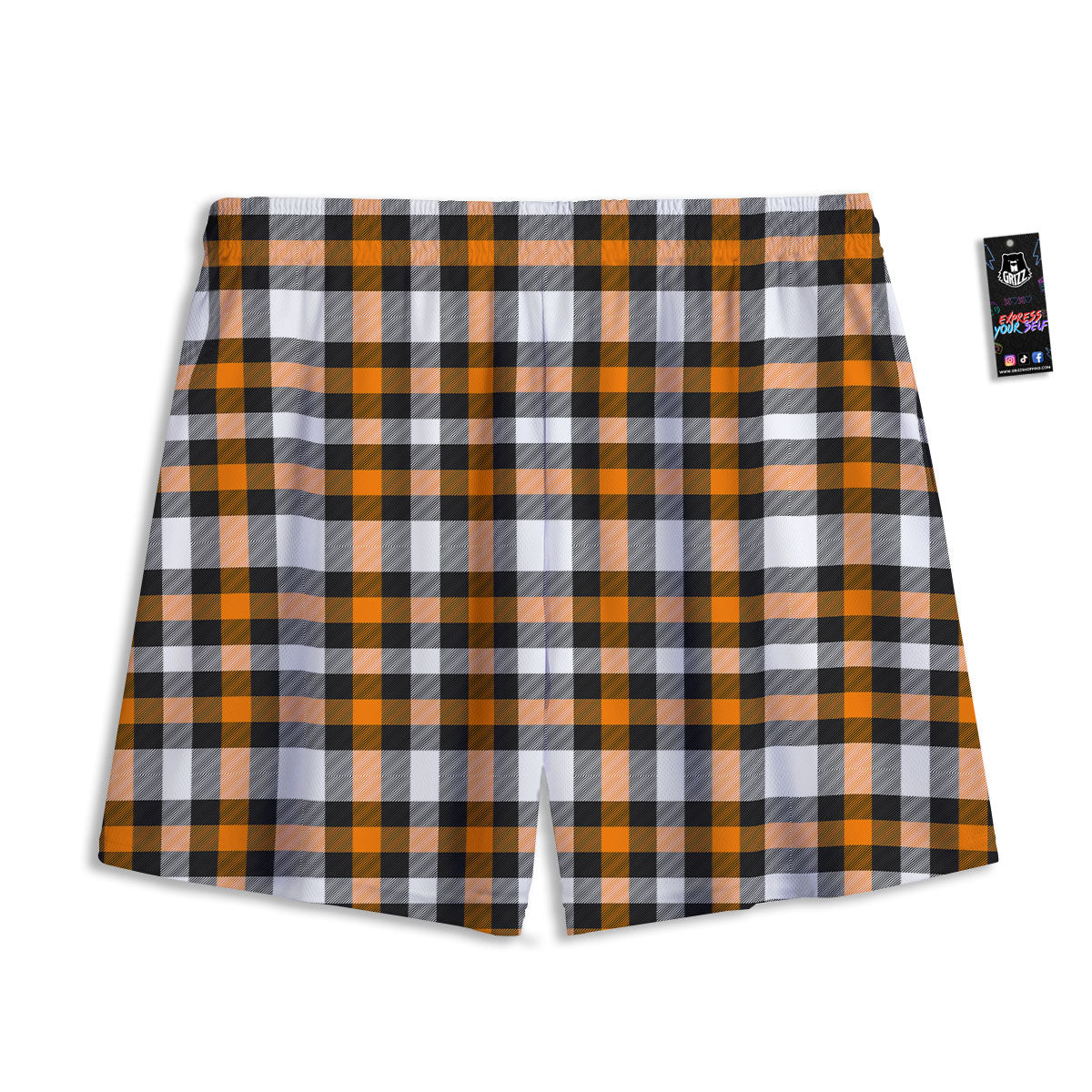 Buffalo Plaid Halloween Print Pattern Mesh Shorts