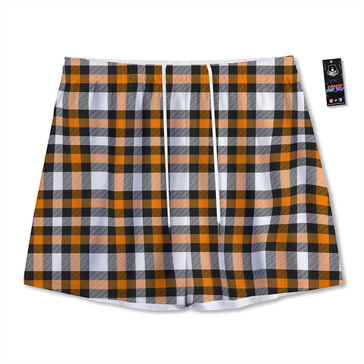 Buffalo Plaid Halloween Print Pattern Mesh Shorts