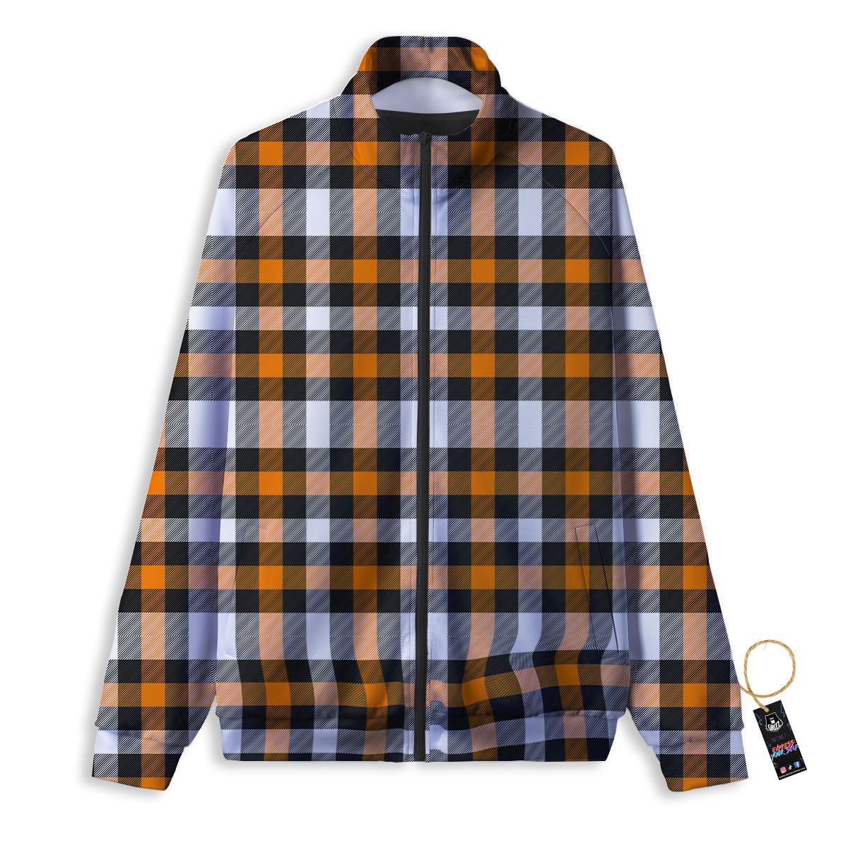 Buffalo Plaid Halloween Print Pattern Track Jacket-grizzshop
