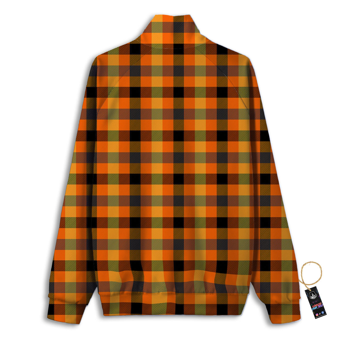 Buffalo Plaid Halloween Print Track Jacket-grizzshop