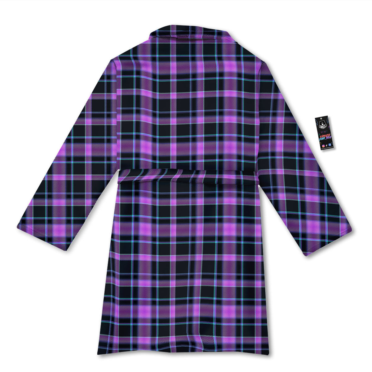 Buffalo Plaid Purple Print Pattern Bathrobe-grizzshop
