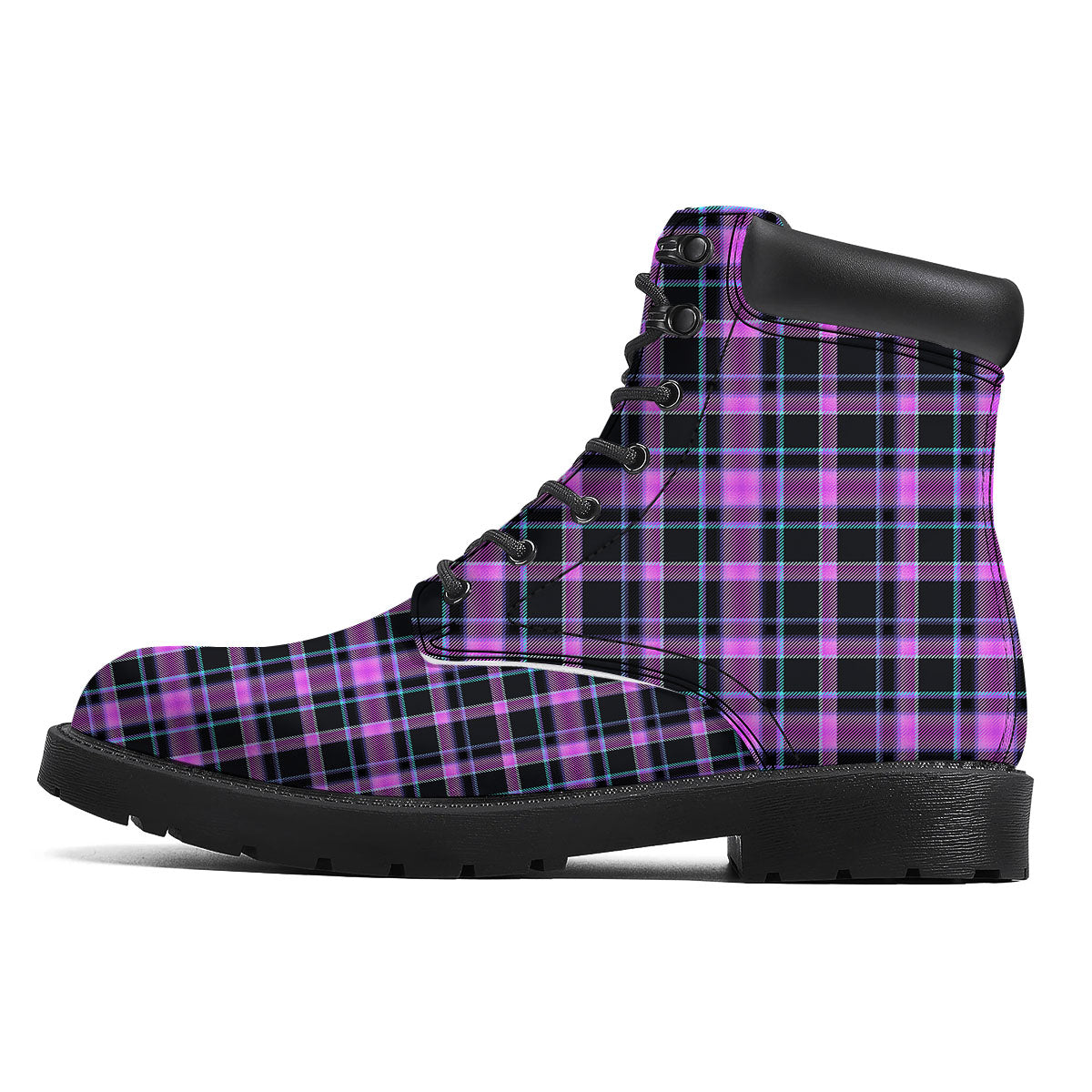 Buffalo Plaid Purple Print Pattern Boots-grizzshop