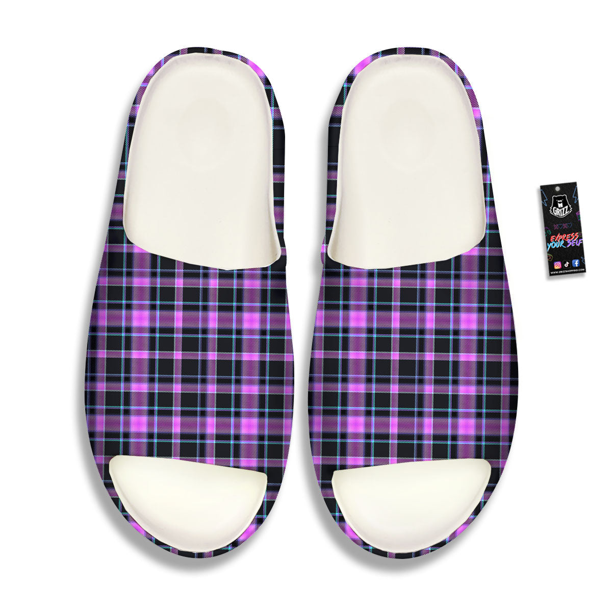 Buffalo Plaid Purple Print Pattern Sandals-grizzshop