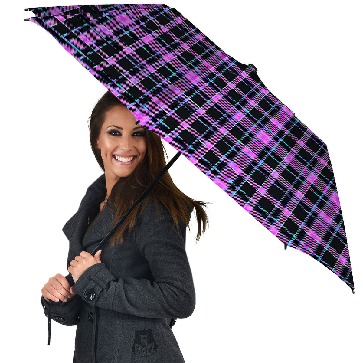 Buffalo Plaid Purple Print Pattern Umbrella-grizzshop