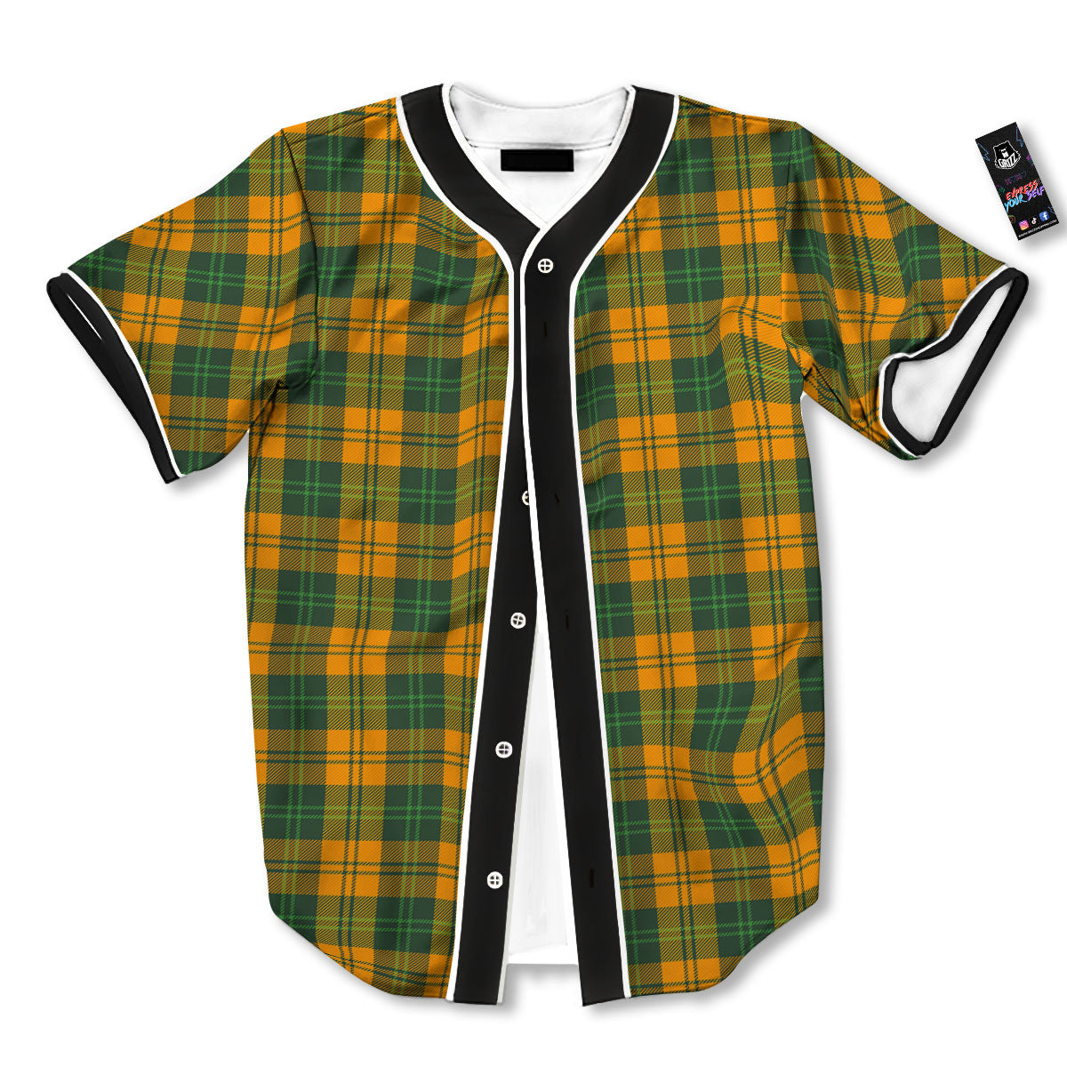 Buffalo Plaid Saint Patrick's Day Print Pattern Baseball Jersey-grizzshop